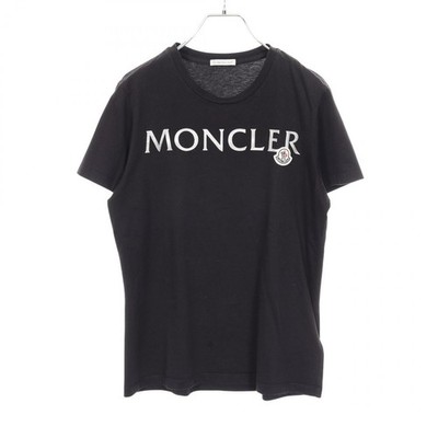 MONCLER Logo T-Shirt 8C00024 Baumwolle schwarz #S gebraucht Damen