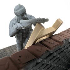 World War 2 British Commando on Ladder Raid 3D Toy Soldier 1/32 Scale WW2 Figure