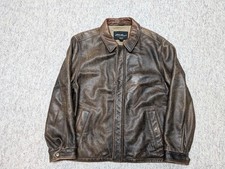 vintage EDDIE BAUER leather jacket L brown PATINA broke-in MOTORCYCLE mad max 44