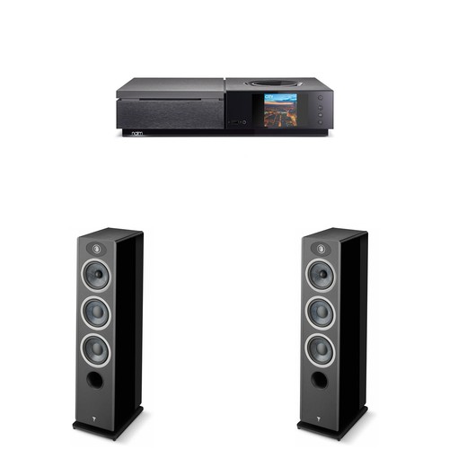 Focal Naim Uniti Star Streamer & 2x Vestia No2 Black Floorstanding Speakers B...