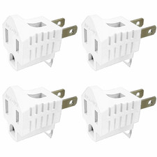  4 Pack 3-Prong to 2-Prong Adapter Grounding Converter Polarized 3 Pin to 2 Pin