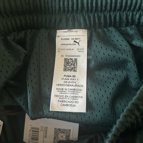 Puma X TMC Everyday Hussle Mesh Shorts Green Casual Athletic Bottoms Men’s Med - Picture 7 of 9