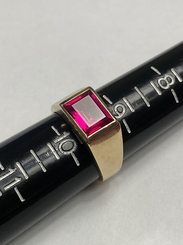 Vintage SPCO Samuel Platzer 10K Blood Ruby Wedding Ring - Designer Quality