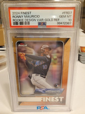 Topps Finest Ronny Mauricio FRD-7 Gold Refractor Rookie /50 PSA 10 Mets