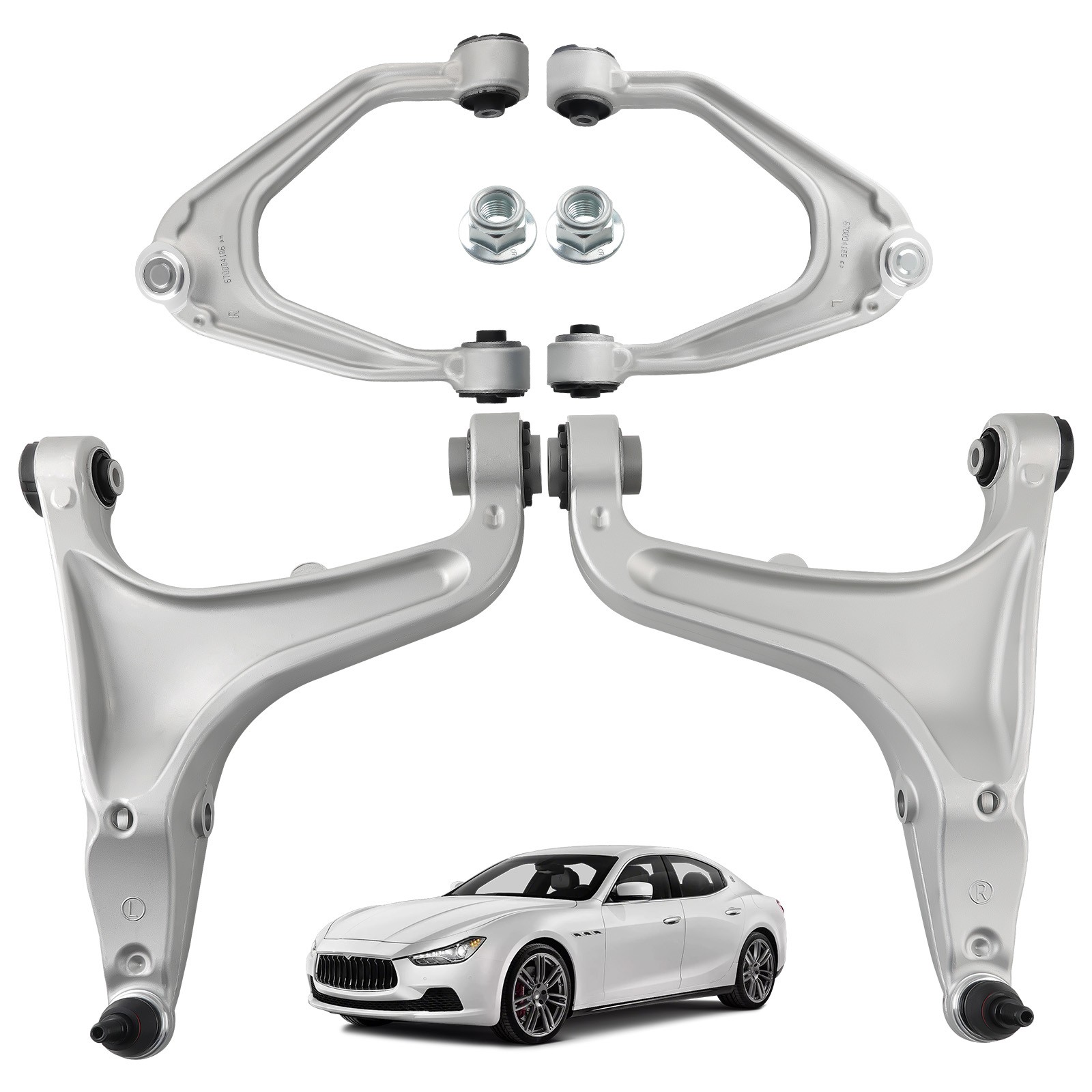 4x Front Upper Lower Control Arms LH RH For Maserati Quattroporte Ghibli 2014-22
