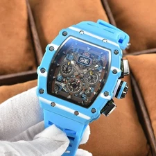 Richard Fashion Style Rapper Mille Colorful Deal Skeleton White Watch