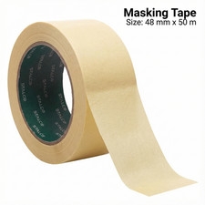 50M Roll General Purpose Masking Tape Easy Tear Paper DIY Painters Decorators