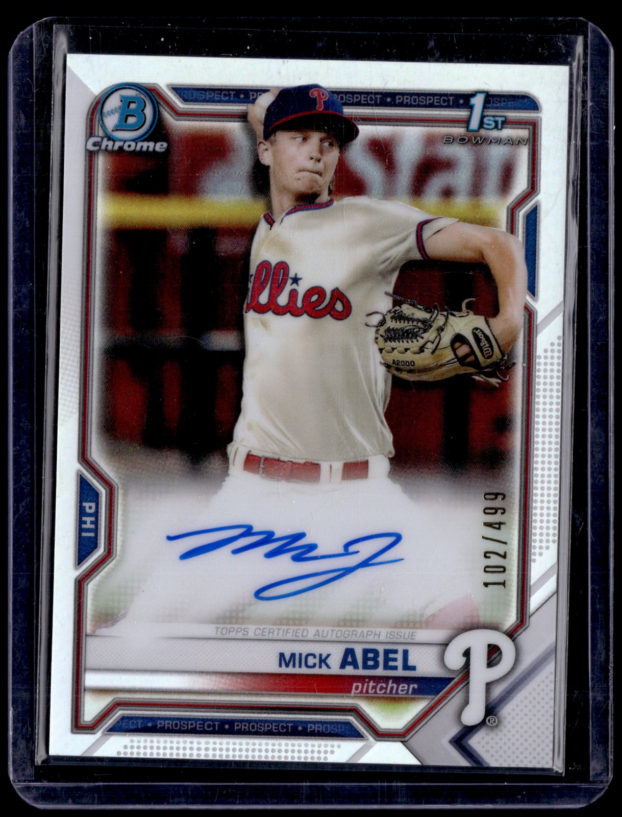2021 Bowman #CPA-MAB Mick Abel Chrome Prospect Autographs Refractor #/499