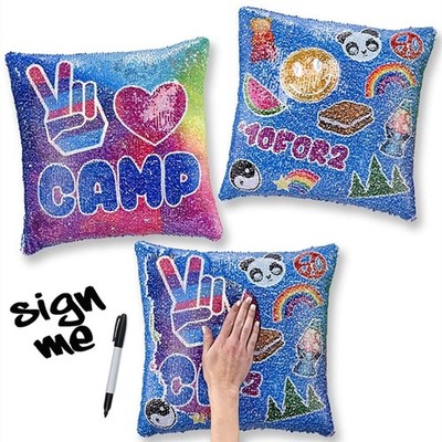 Wendekissen Mit Pailletten 12''x12'' Camp Autograph Top Trenz Inc