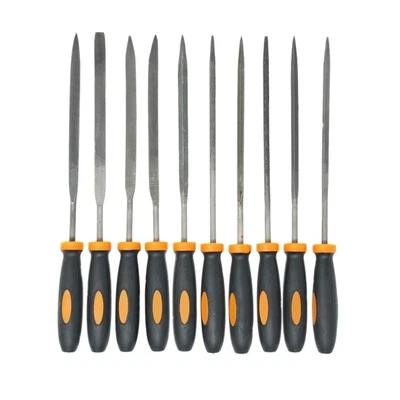 LEVOX 10PC Needle File Set 3 x 150mm Precision Files Craft Metal Work Jewellery Tools