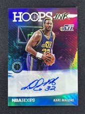 2019-20 Panini NBA Hoops Premium Stock Karl Malone Hoops Ink Auto Jazz #HI-KML