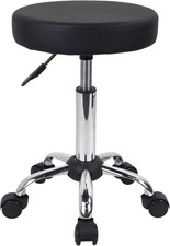 Multi-Purpose Rolling Stool with Wheels for Spa - Adjustable Drafting Stool (Bla