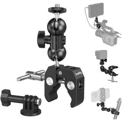 Kamera Halterung Super Clamp, Mini Magic Arm, 1,5kg Tragfähigkeit, 360° Kugel...