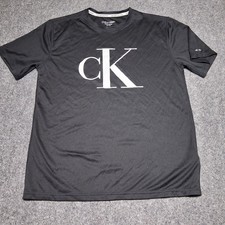 Calvin Klein Youth Medium Swimwear Crew Neck Black UPF 40 T-shirt