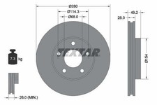 2x TEXTAR Bremsscheiben Vorne für NISSAN X-TRAIL (T30) 280mm 92109400