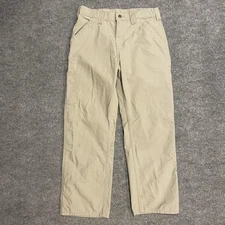Carhartt Pants Mens 32x30 Tan B151 Original Dungaree Fit Work Utility Carpenter