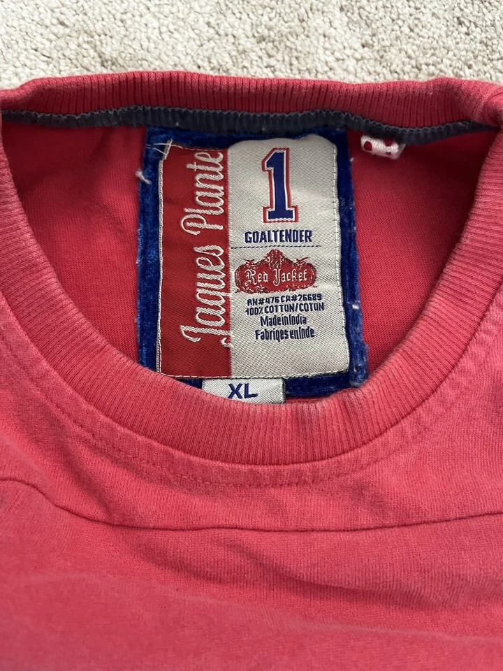 Jacques Plante Jersey Sweater Montreal Canadiens Hockey Red Jacket Clothing XL - Image 4 of 4