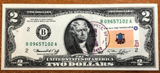 First Day Issue 1976 $2.00 Federal Reserve Note - Stamped "April 13,1976" 