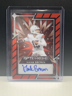 HANK BROWN 2024 LEAF OPTICHROME FOOTBALL AUTOGRAPH RED AUTO /9