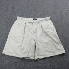 Vintage Polo Ralph Lauren Shorts Mens 36 Beige Pleated Chino 9 Inseam USA