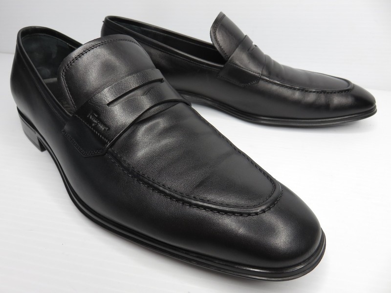 Salvatore Ferragamo Black Leather Penny Loafers Men's Sz 10.5 /Nice! /Look! 👀🔥