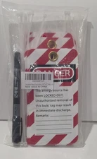 Danger Lock-Out/Tag-Out Tags w/ Metal Grommets 3" x 5.5" ~ 30 Pack