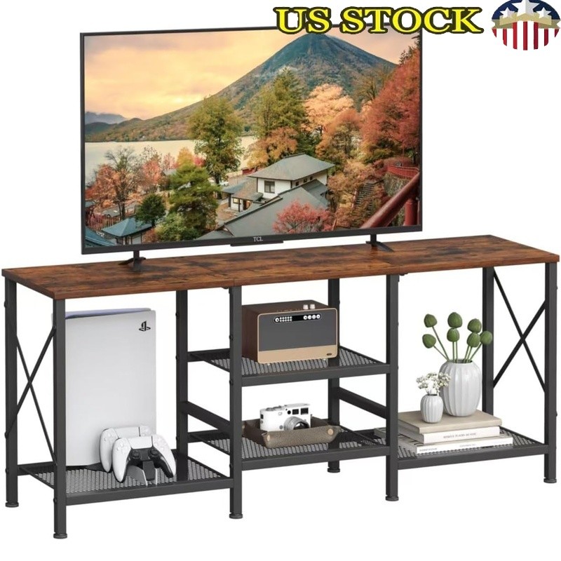 55 Inch Tv Open Shelves Entertainment Center Media Console S