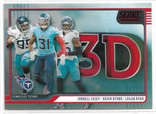 2020 Score 3D Red #3D-LKJ Jurrell Casey / Kevin Byard / Logan Ryan Titans