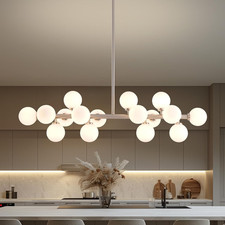 Mid Century 16-Light Glass Globe Sputnik Chandelier for Dining Room  Kitchen