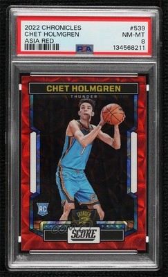 2022 Panini Chronicles Score Premium Asia Red 7/48 Chet Holmgren Rookie RC 11es