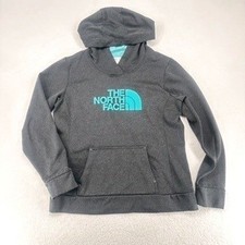The North Face Womens Gray Logo Hoodie Pullover Sweatshirt Size L