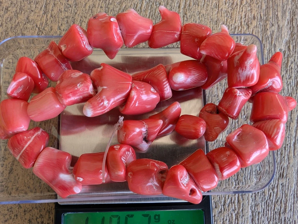 Vintage Natural Mediterranean Red Branch Coral Strand 118g Untreated Genuine - Image 4 of 4