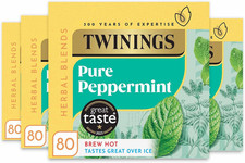 Pure Peppermint Flavoured Tea Bags - 320 Biodegradable Bags (Multipack of 4 X 8 0.08 per strip
