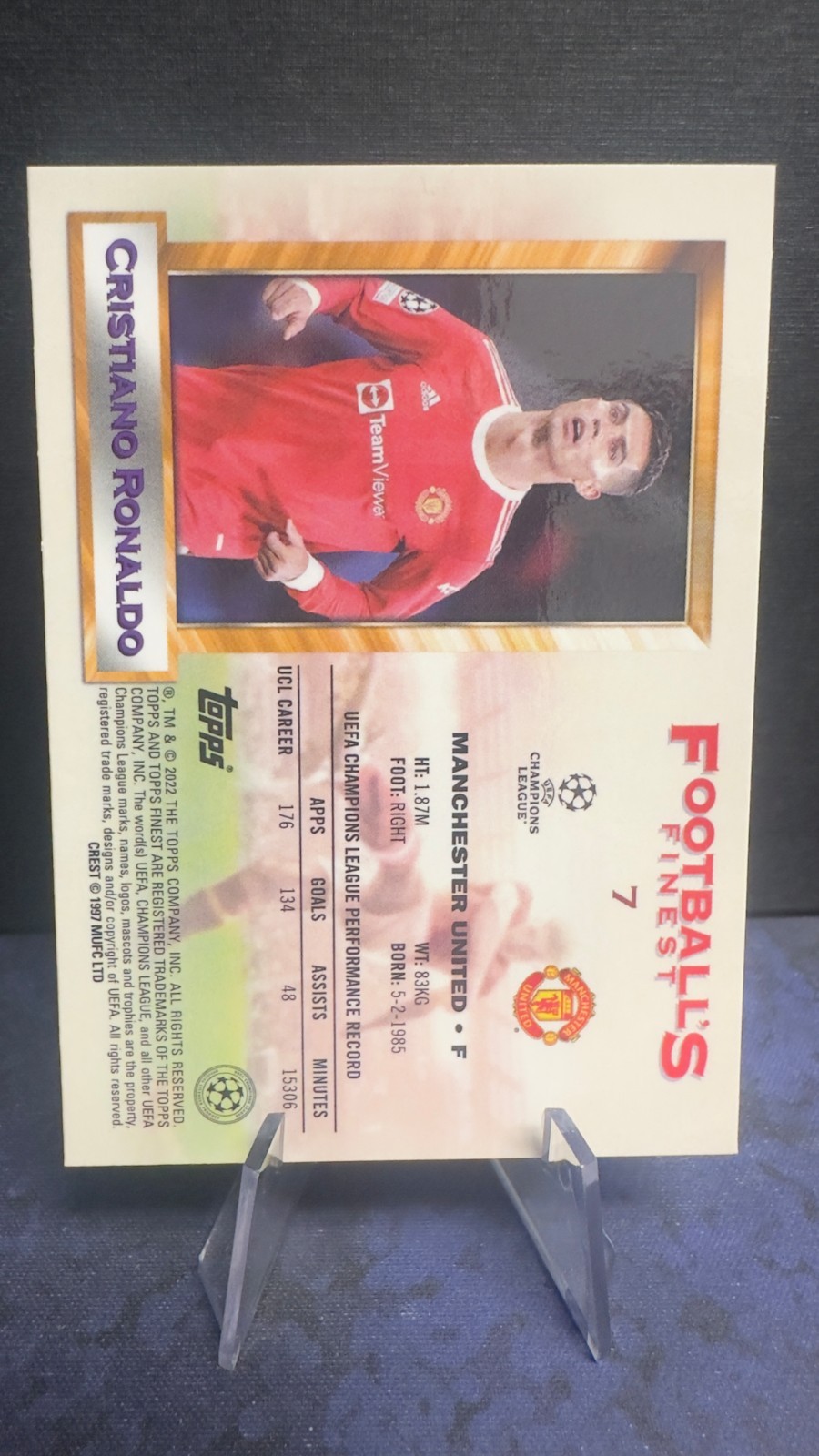 2021-22 Topps Finest Flashbacks UEFA - Finest All-Stars Cristiano Ronaldo #7 view 8
