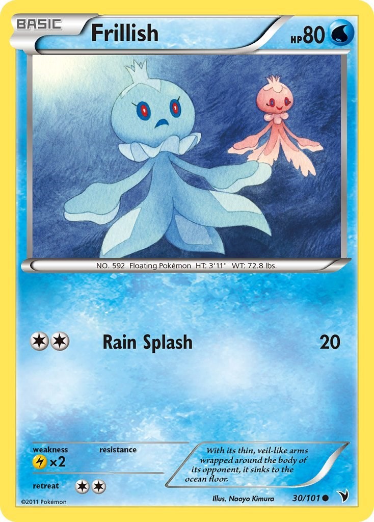 Frillish (30/101) Common NM NVI Noble Victories Pokemon TCG