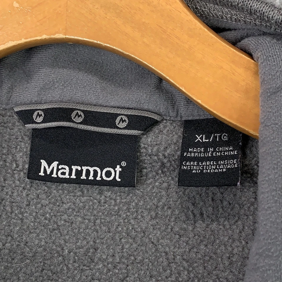 Marmot 套衫男式 XL 灰色四分之一拉链羊毛毛衣户外远足 C71100 — 第 3/4 张图片