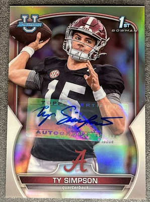 #ad Ty Simpson 2022 Bowman Chrome 1st Prospect Refractor Rookie Auto 246 499 RC $149.99