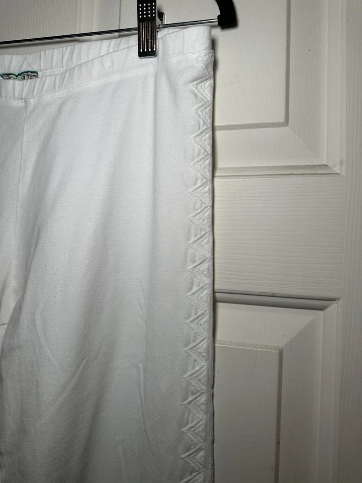 Leggings Johnny Was blancos con bordados en el lado exterior talla pequeña elásticos Foto 3 de 4