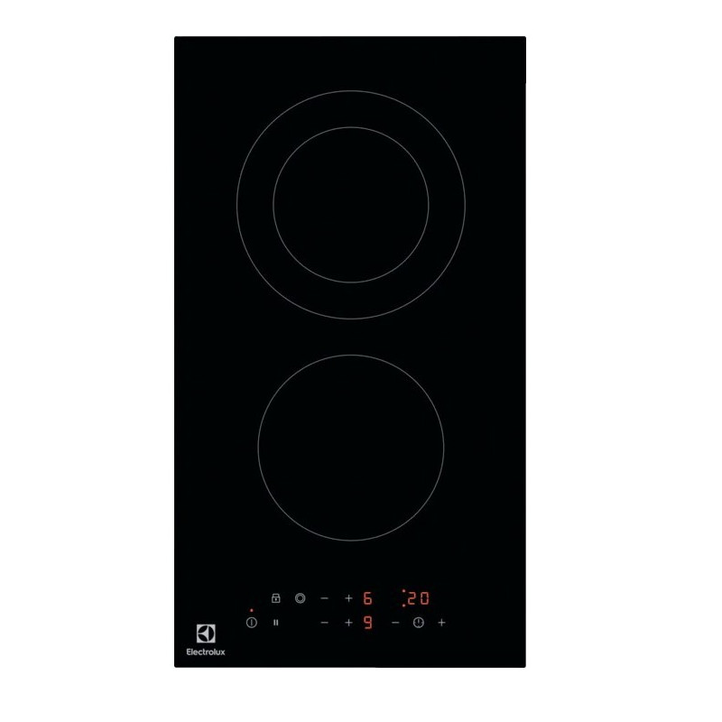 Domino vitrocéramique Electrolux LHR3233CK1 noir à 2 foyers de 30 cm