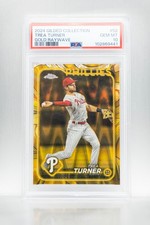2024 Topps Gilded - Trea Turner - Gold Raywave /25 - PSA 10