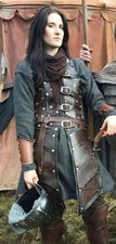 Halloween Female leather armor Medieval lady armor brigandine Larp costume armor