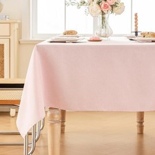 Valentines Table Cloth Rectangle Table, 60 75 Inch Linen Textured Tablecloth