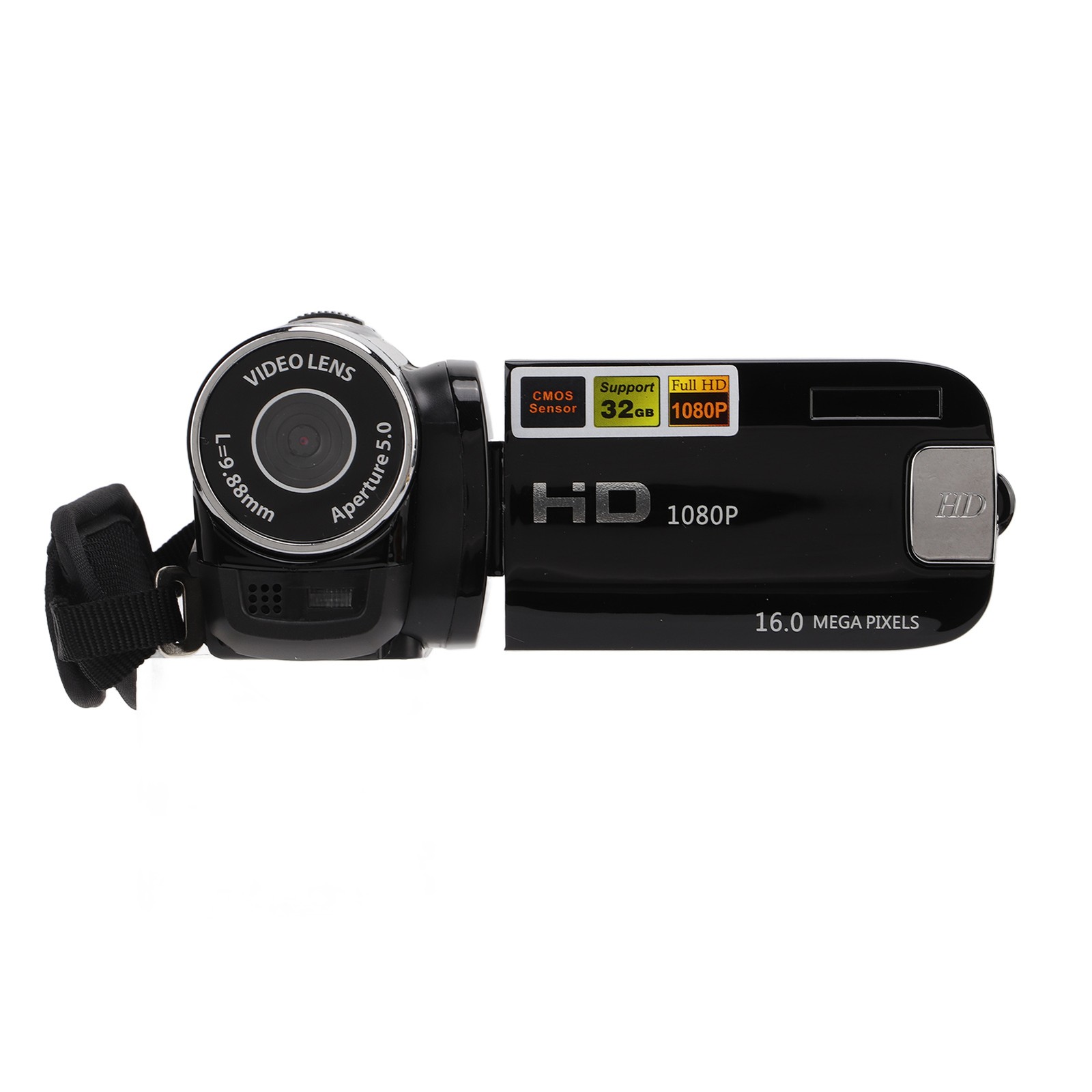 (Black) Digital Camcorder Full 1080P Portable 16MP 2.7inch Color Screen Digital