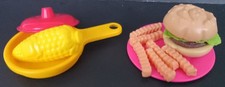 Vintage Little Tikes Hamburger Meal W/Fries, Fixins Skillet Corn On Cob More