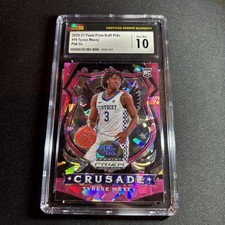2020-21 Panini Prizm Draft Picks Crusade #94 Tyrese Maxey Pink Ice CSG 10