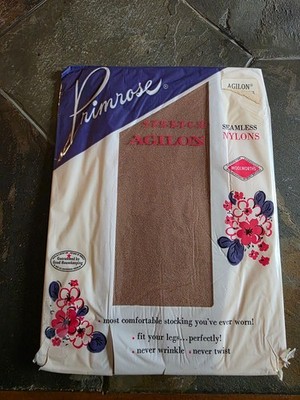 NIP Vintage Primrose Seamless Nylons Agilon Beige