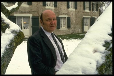 French Novelist Frederic Dard In Front Of His Home In Geneva In 1987 Old Photo 1