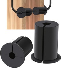 Wall Grommet, Silicone Cable Routing Kit for Hole, 2pc, black