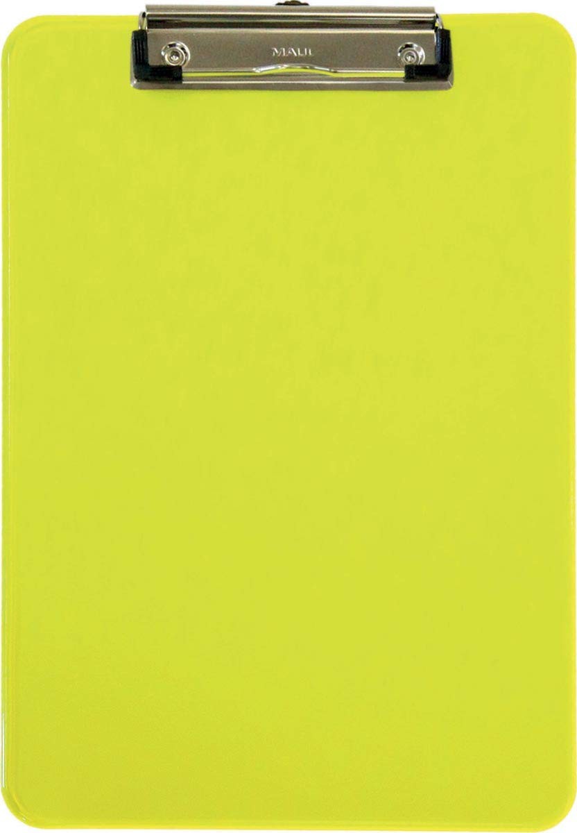 Maul Writing Board, Plastic, A4 clipboard, Hanging Loop Yellow