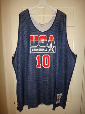 Men's Clyde Drexler TEAM USA 1992 Mitchell & Ness Reversible Practice Jersey 5XL